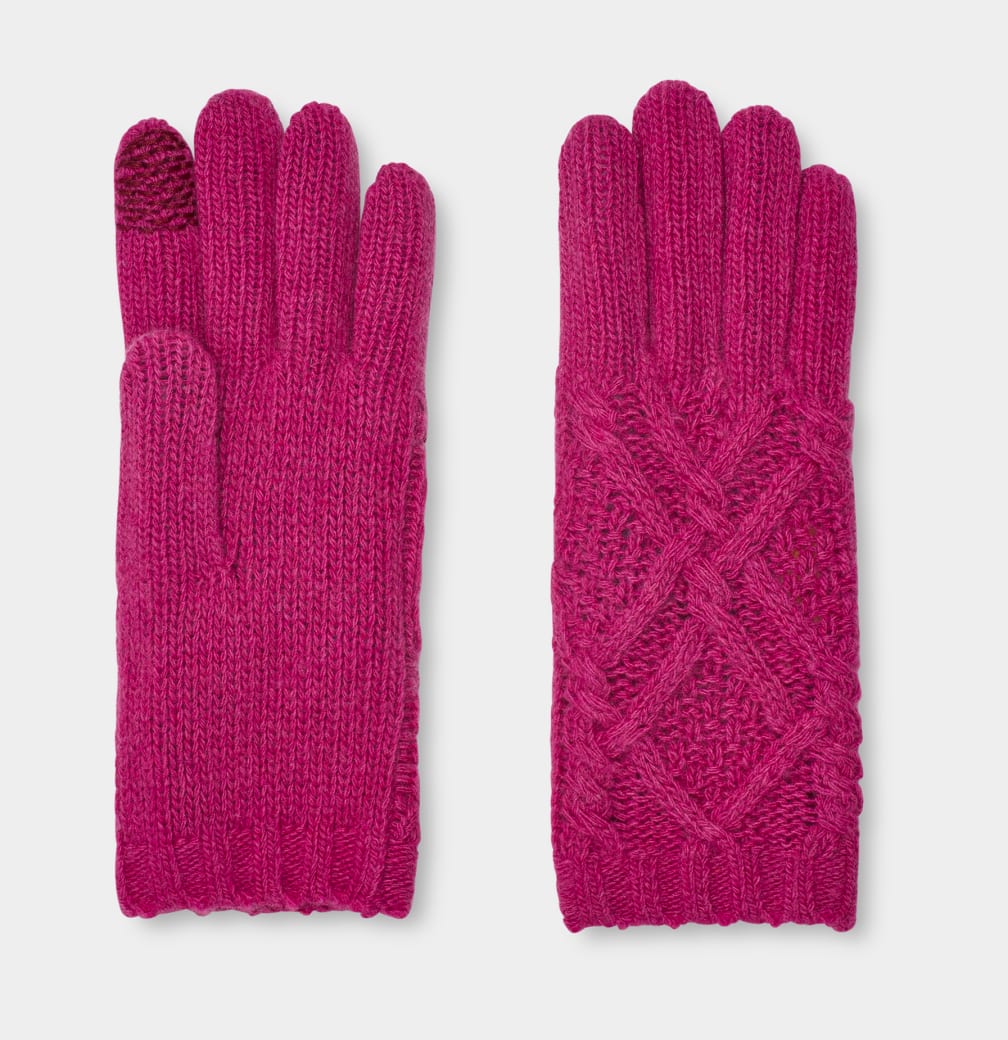 Guantes Ugg Desmond Cable Knit Mujer Rojas | Argentina ZTYFARX-34