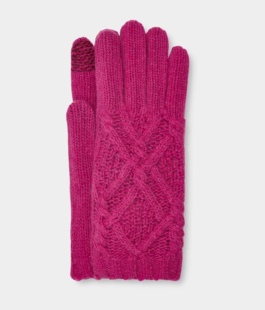 Guantes Ugg Desmond Cable Knit Mujer Rojas | Argentina ZTYFARX-34