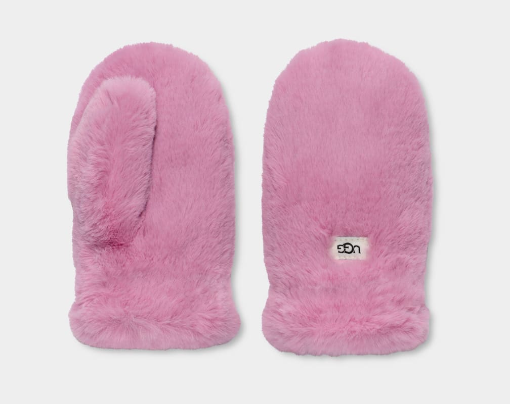 Guantes Ugg Faux Fur Mitten Niños Rosas | Argentina VZUDKCT-24