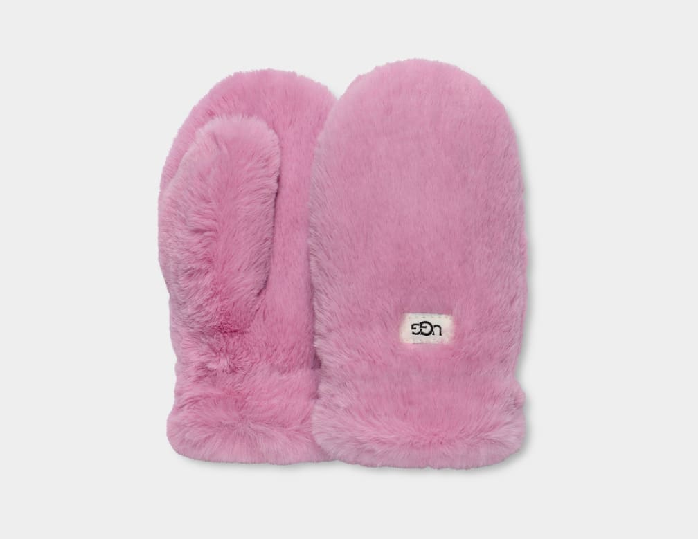 Guantes Ugg Faux Fur Mitten Niños Rosas | Argentina VZUDKCT-24