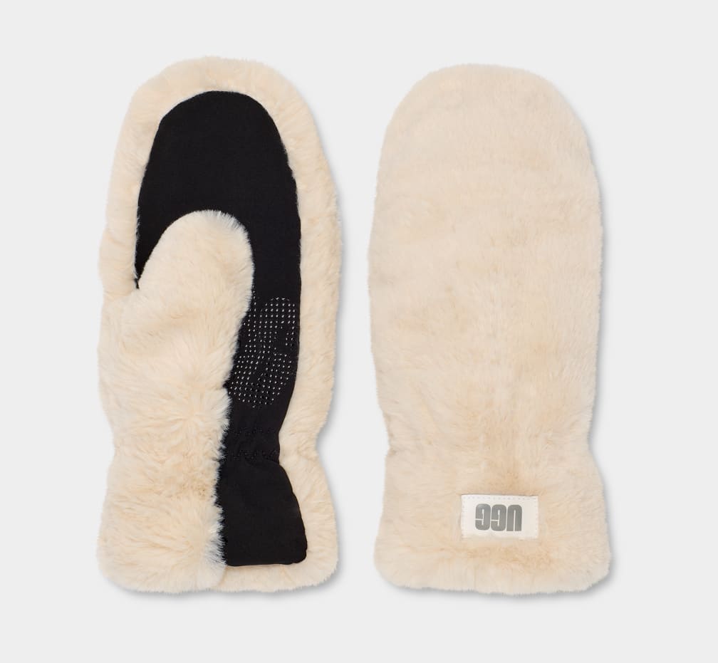 Guantes Ugg Quilted Faux Fur Mitten Mujer Beige | Argentina SOWJVAR-34