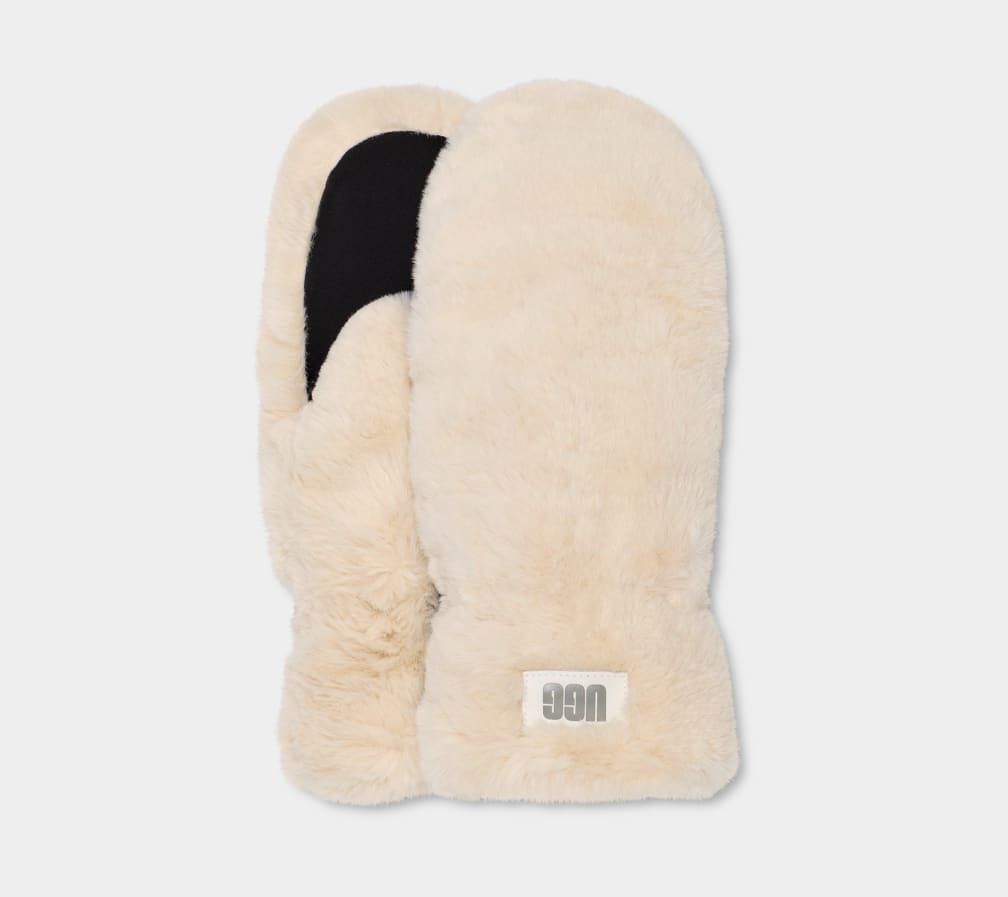 Guantes Ugg Quilted Faux Fur Mitten Mujer Beige | Argentina SOWJVAR-34