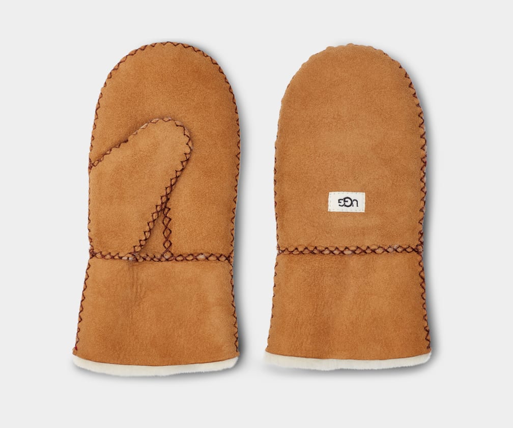 Guantes Ugg Sheepskin Mitten with Stitch Niños Marrones | Argentina DQHVTNB-84