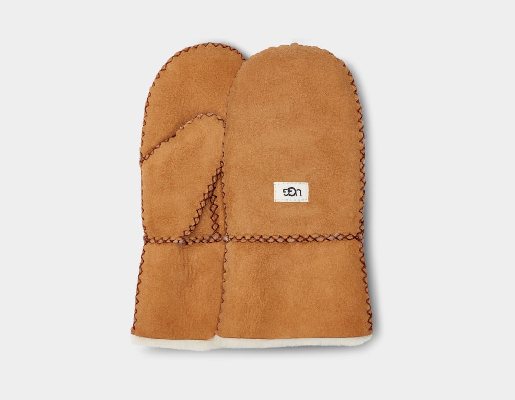 Guantes Ugg Sheepskin Mitten with Stitch Niños Marrones | Argentina DQHVTNB-84