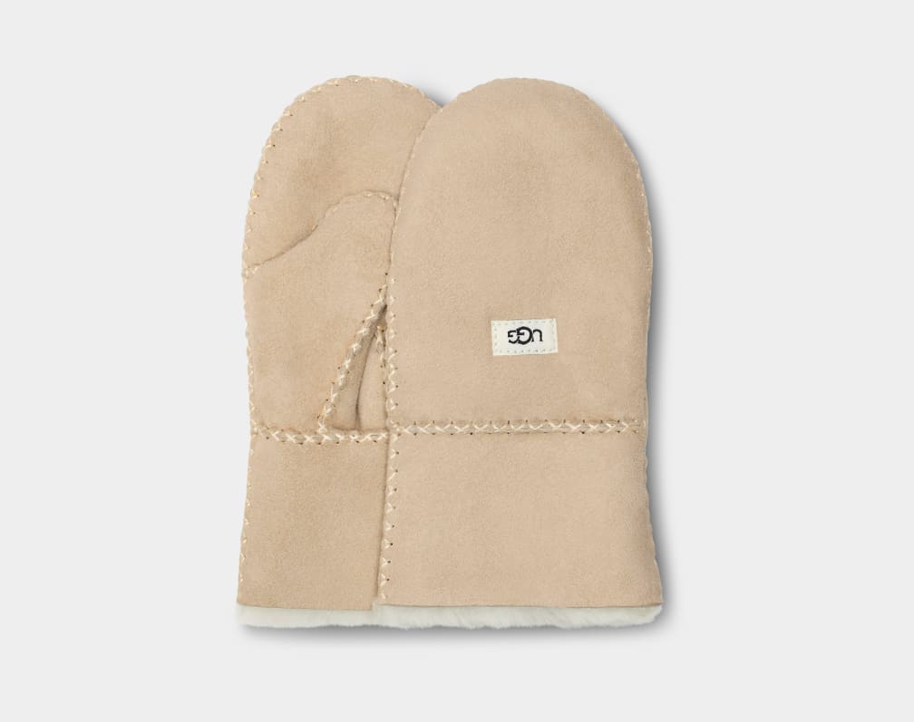 Guantes Ugg Sheepskin Mitten with Stitch Niños Marrones | Argentina TLSIQEB-03