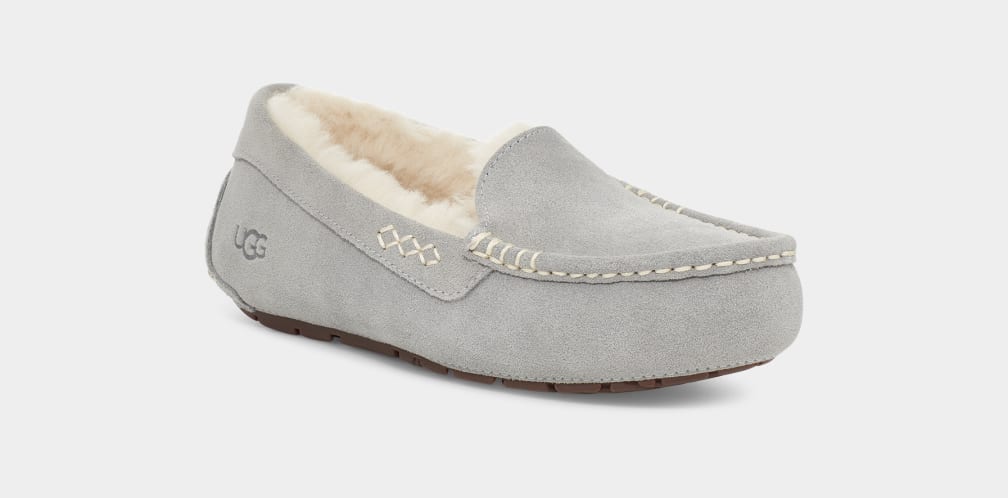 Mocasines Ugg Ansley Mujer Gris Claro | Argentina OTAQMXV-20