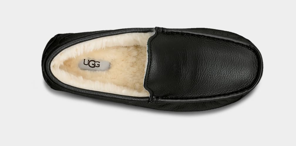 Mocasines Ugg Ascot Leather Hombre Negras | Argentina EGMVULB-85