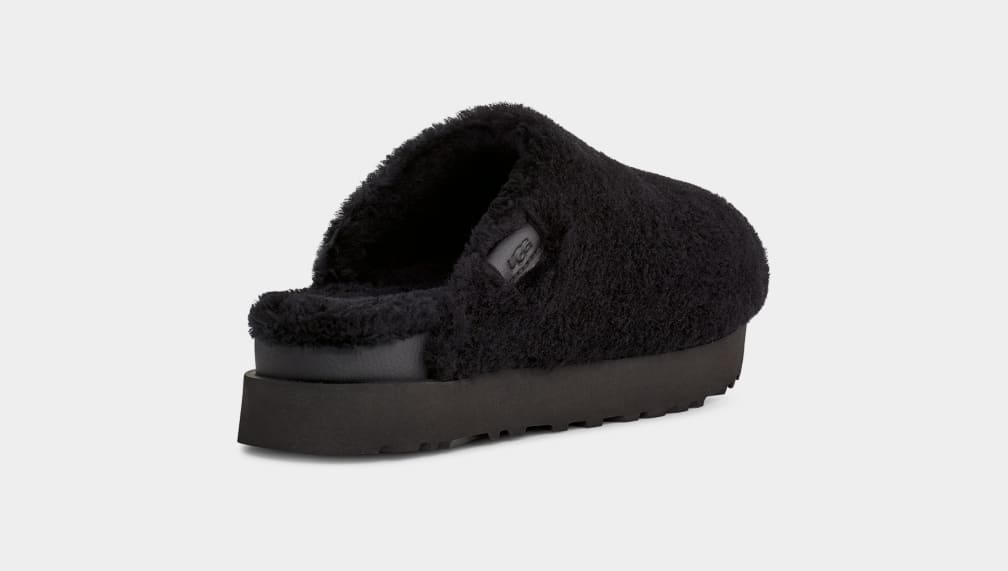 Mocasines Ugg Fuzz Sugar Mujer Negras | Argentina TKCESHO-13