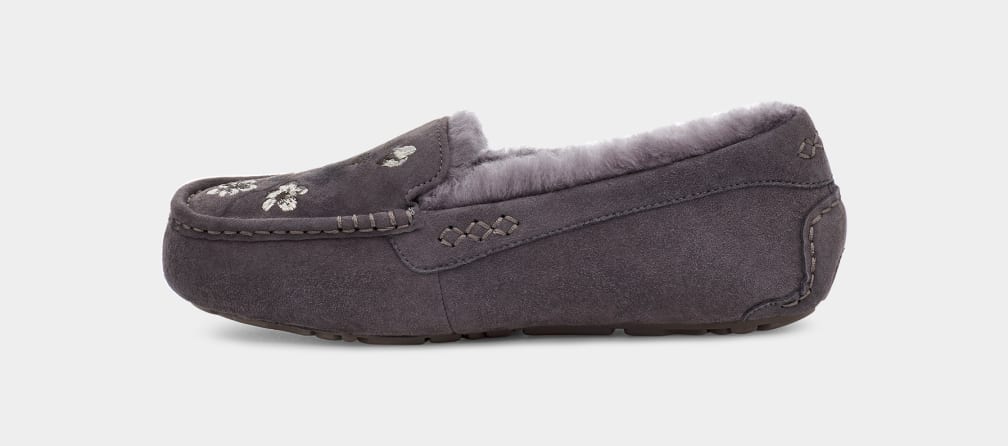 Pantuflas Ugg Ansley Blossom Mujer Gris Oscuro | Argentina LUAYZWP-87