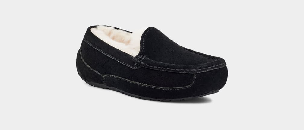 Pantuflas Ugg Ascot Niños Negras | Argentina TUSWVGA-73