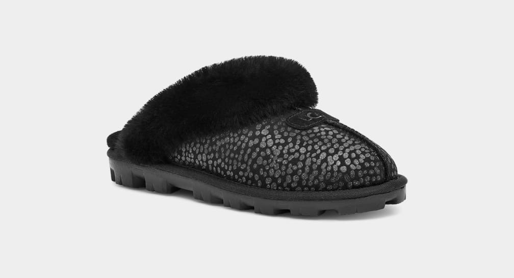 Pantuflas Ugg Coquette Sparkle Spots Mujer Negras | Argentina SFTOEWP-21