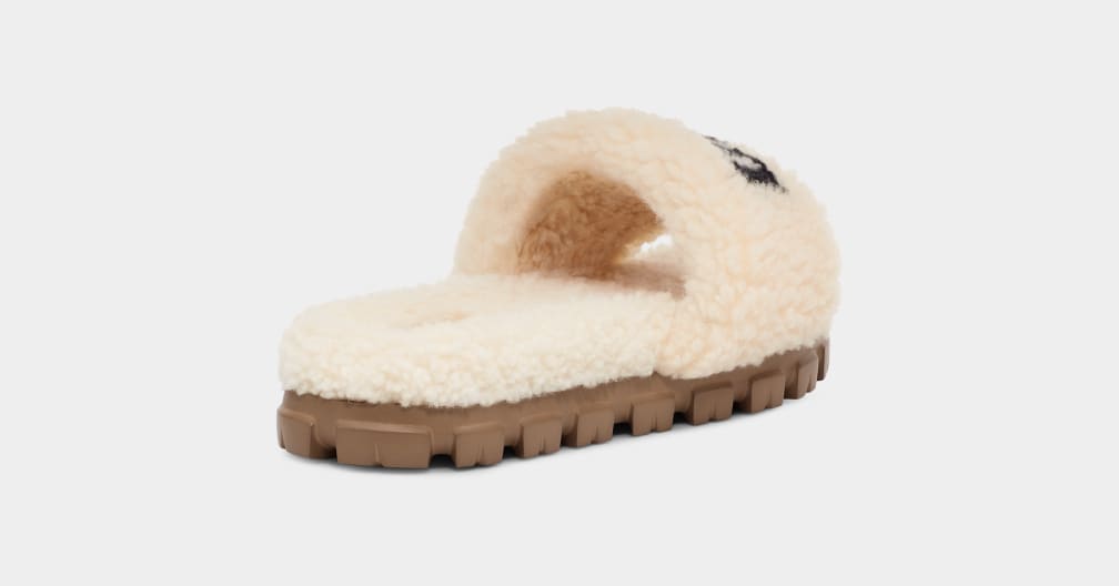 Pantuflas Ugg Cozetta Curly Graphic Mujer Beige | Argentina UNKBDCP-38