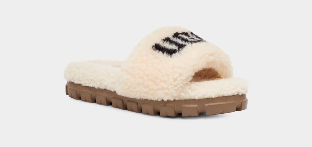 Pantuflas Ugg Cozetta Curly Graphic Mujer Beige | Argentina UNKBDCP-38