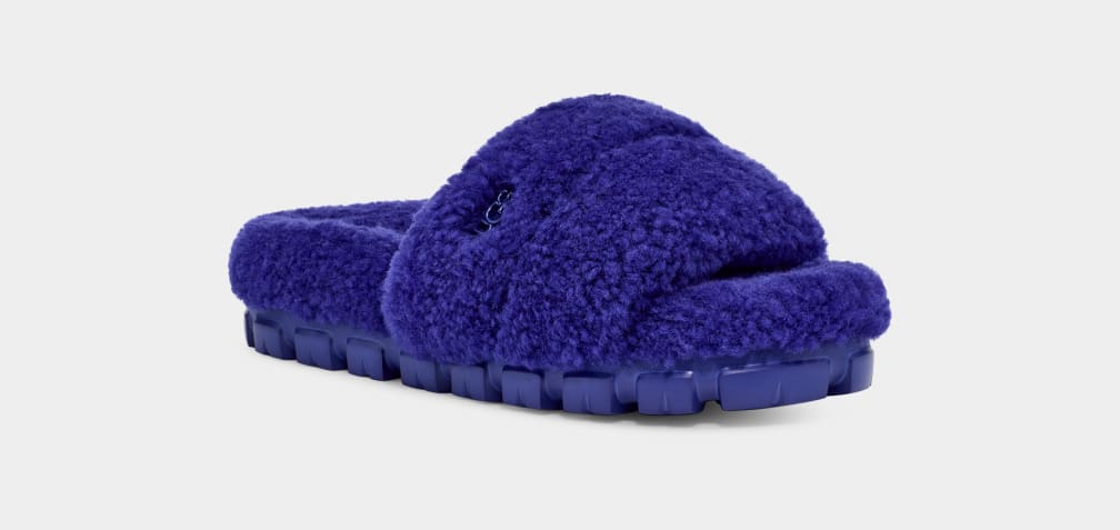 Pantuflas Ugg Cozetta Curly Mujer Azules | Argentina ACXNYFZ-84