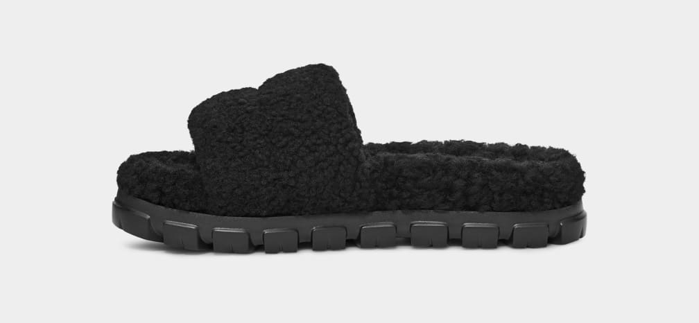 Pantuflas Ugg Cozetta Curly Mujer Negras | Argentina KHGARBU-25