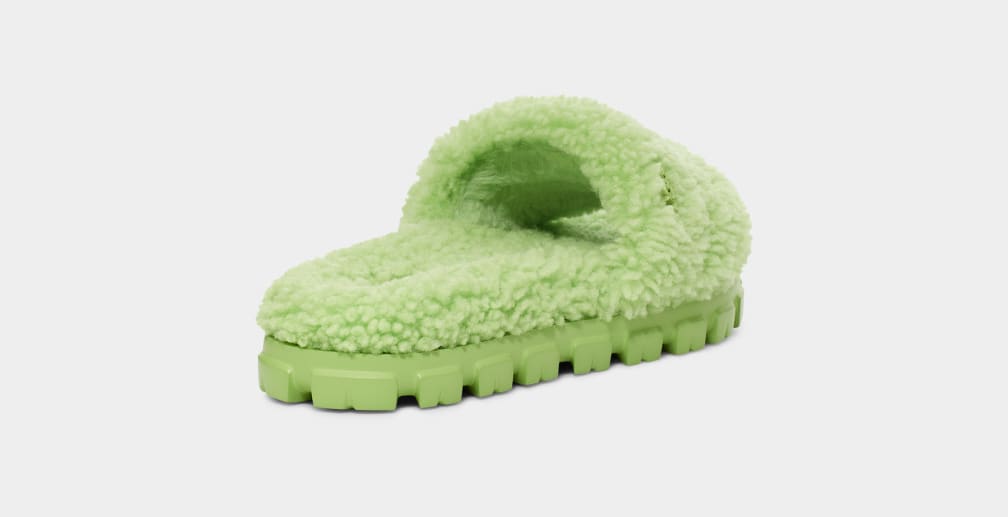 Pantuflas Ugg Cozetta Curly Mujer Verde | Argentina NSJEUHO-46