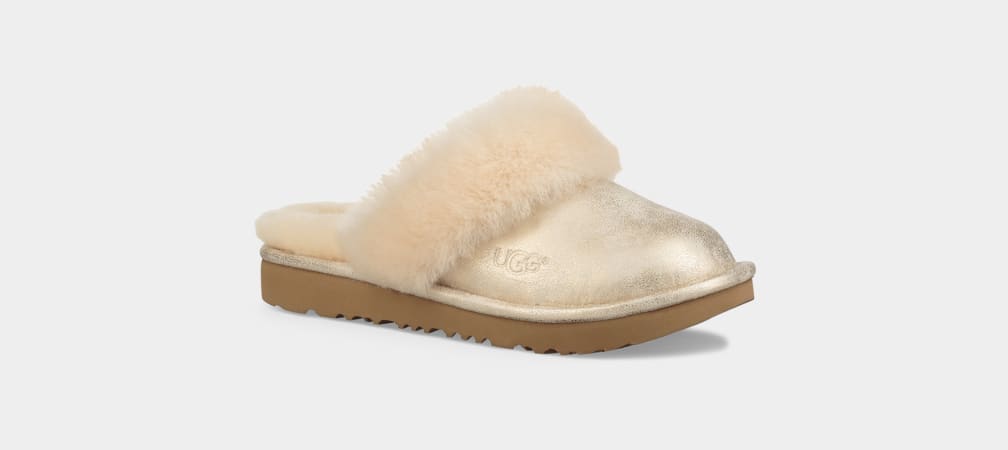 Pantuflas Ugg Cozy II Metallic Niños Doradas | Argentina MVNDIQR-01