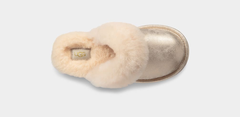 Pantuflas Ugg Cozy II Metallic Niños Doradas | Argentina MVNDIQR-01