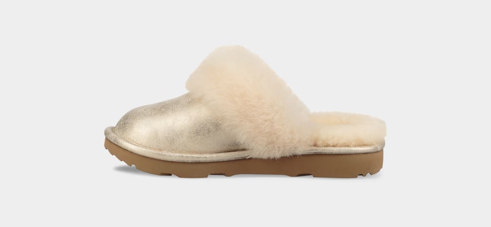 Pantuflas Ugg Cozy II Metallic Niños Doradas | Argentina EOYNDGU-04