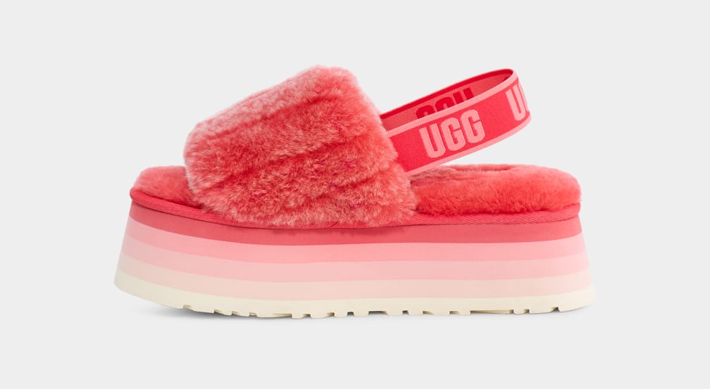 Pantuflas Ugg Disco Sherpa Corduroy Mujer Coral | Argentina SQWELMD-17