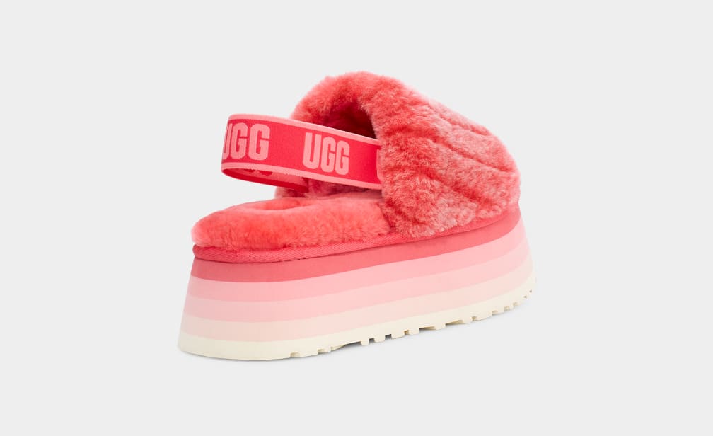 Pantuflas Ugg Disco Sherpa Corduroy Mujer Coral | Argentina SQWELMD-17