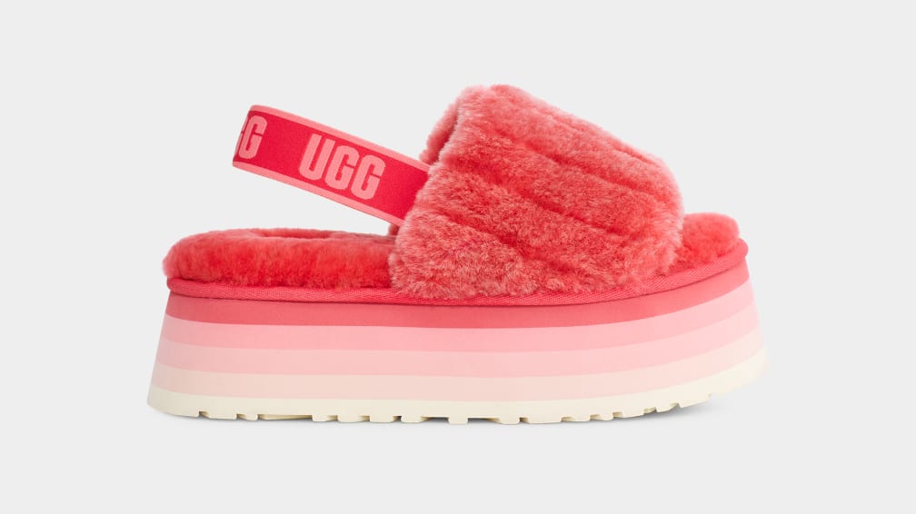 Pantuflas Ugg Disco Sherpa Corduroy Mujer Coral | Argentina SQWELMD-17