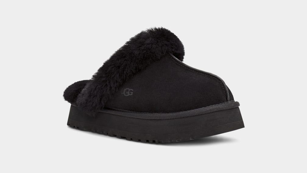 Pantuflas Ugg Disquette Mujer Negras | Argentina LQESPTJ-52