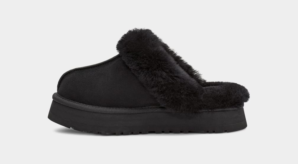 Pantuflas Ugg Disquette Mujer Negras | Argentina LQESPTJ-52