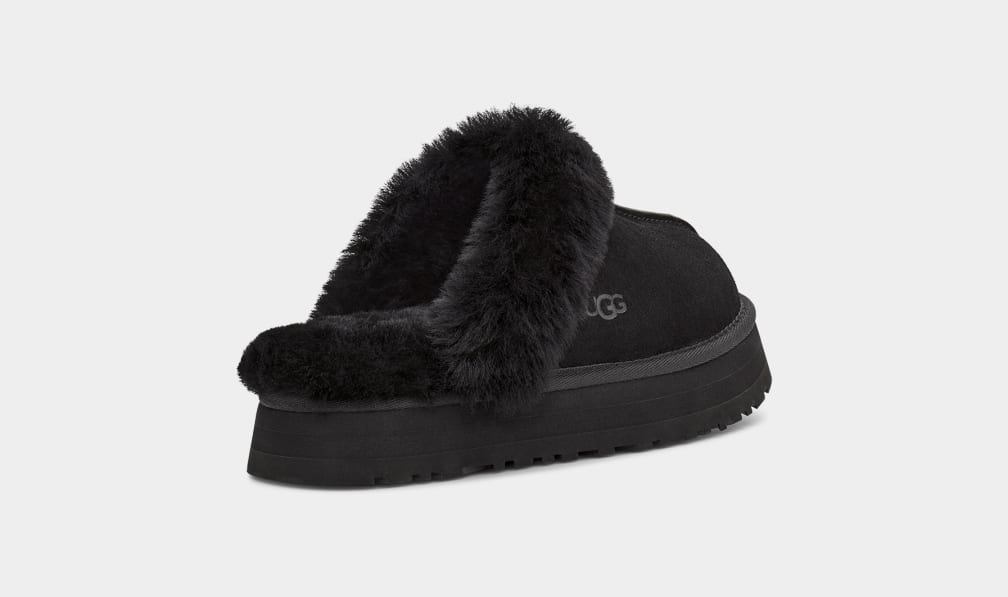 Pantuflas Ugg Disquette Mujer Negras | Argentina LQESPTJ-52