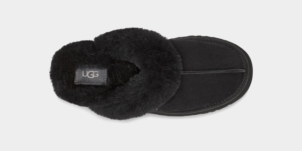 Pantuflas Ugg Disquette Mujer Negras | Argentina LQESPTJ-52