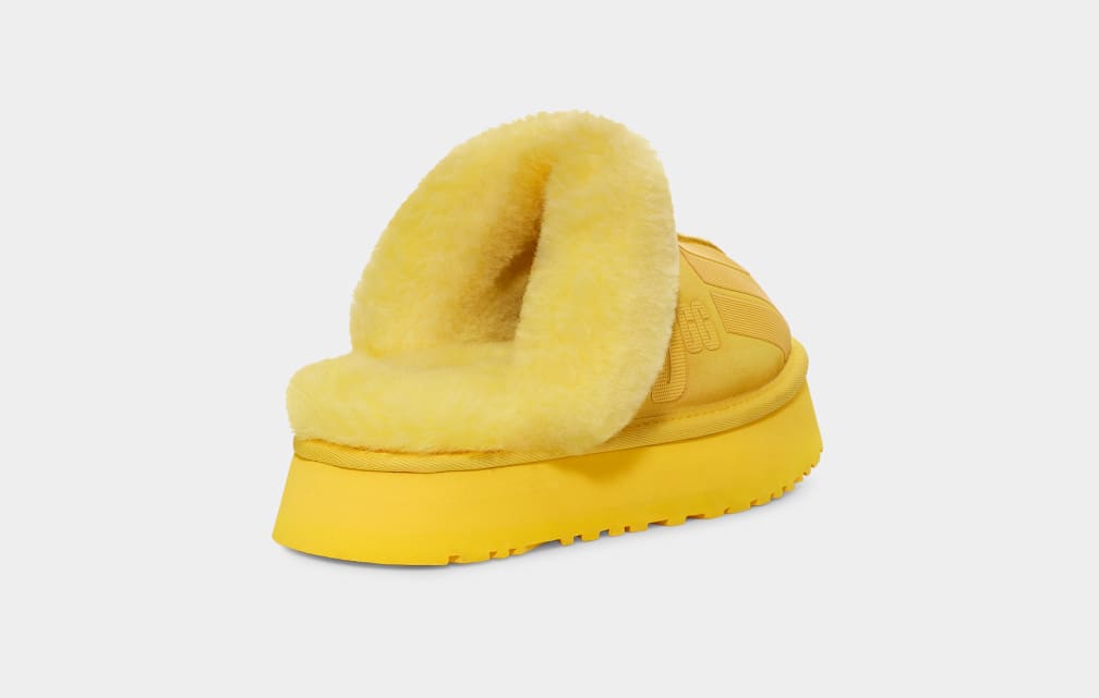 Pantuflas Ugg Disquette Scatter Graphic Mujer Amarillo | Argentina GTRCFAH-18