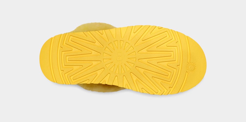 Pantuflas Ugg Disquette Scatter Graphic Mujer Amarillo | Argentina GTRCFAH-18