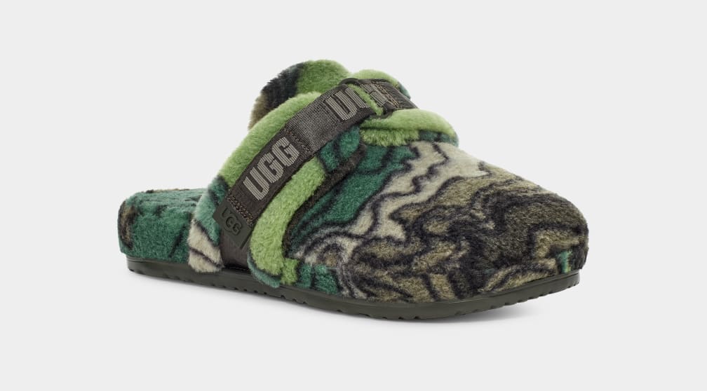 Pantuflas Ugg Fluff It Calio Hombre Verde | Argentina CWZKQSB-74