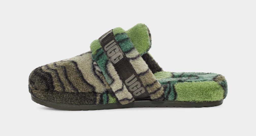 Pantuflas Ugg Fluff It Calio Hombre Verde | Argentina CWZKQSB-74