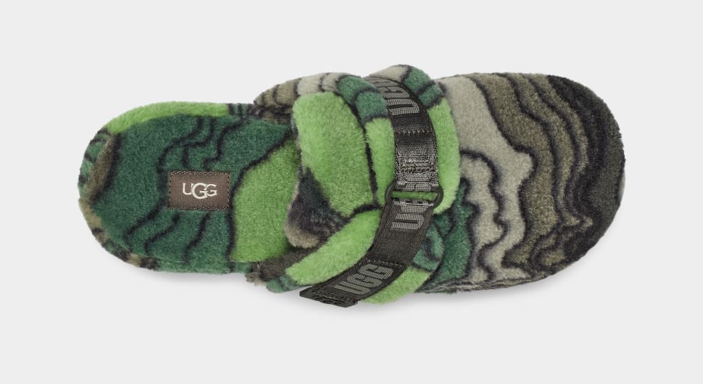 Pantuflas Ugg Fluff It Calio Hombre Verde | Argentina CWZKQSB-74