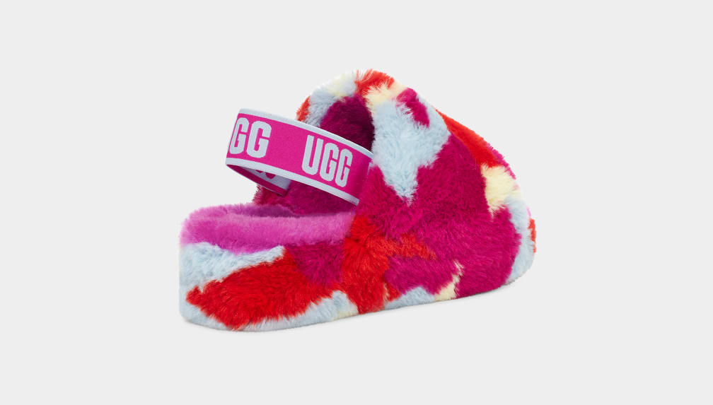 Pantuflas Ugg Fluff Yeah Camopop Mujer Rojas | Argentina YVLXOWI-73