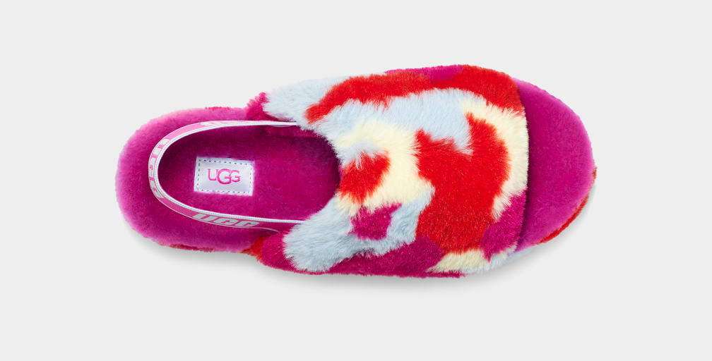 Pantuflas Ugg Fluff Yeah Camopop Mujer Rojas | Argentina YVLXOWI-73