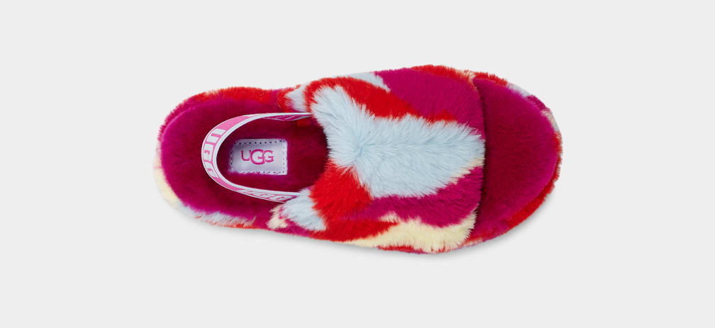 Pantuflas Ugg Fluff Yeah Camopop Niños Rojas | Argentina XYBDHIQ-26