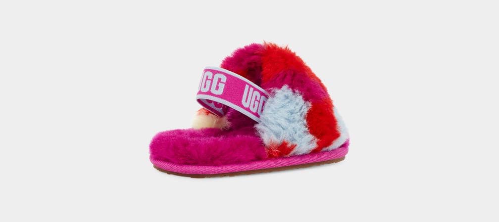 Pantuflas Ugg Fluff Yeah Camopop Niños Rojas | Argentina IDFJZGA-67