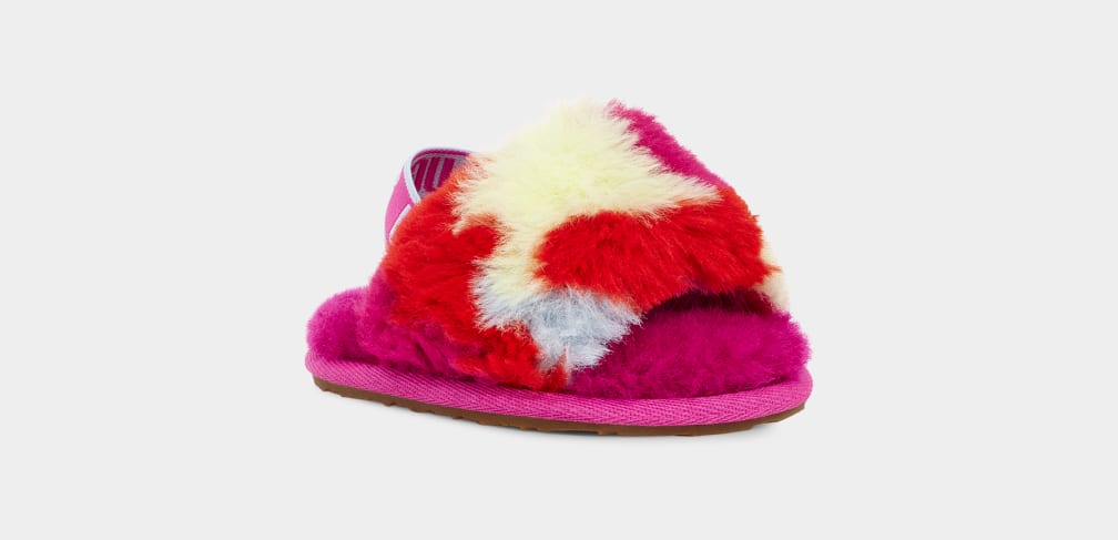 Pantuflas Ugg Fluff Yeah Camopop Niños Rojas | Argentina KLYIJOF-64