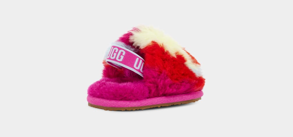 Pantuflas Ugg Fluff Yeah Camopop Niños Rojas | Argentina KLYIJOF-64