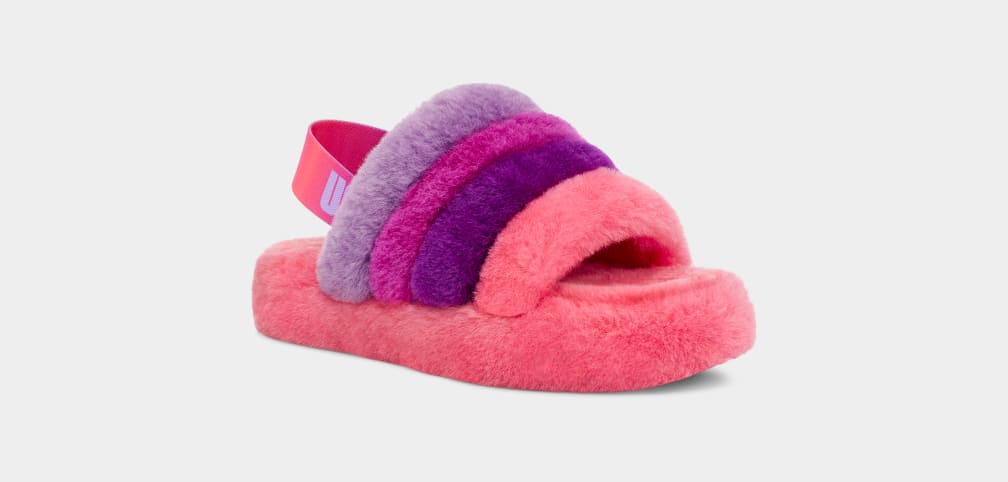 Pantuflas Ugg Fluff Yeah Multi Niños Rosas Moradas Multicolor | Argentina PBOQTJG-94