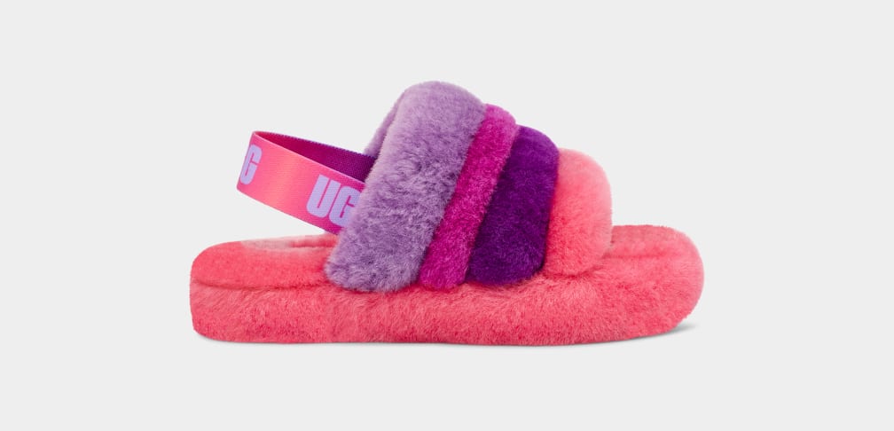 Pantuflas Ugg Fluff Yeah Multi Niños Rosas Moradas Multicolor | Argentina PBOQTJG-94