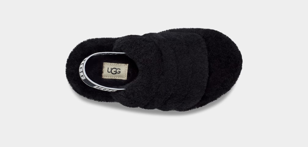 Pantuflas Ugg Fluff Yeah Niños Negras | Argentina EHZWITV-45