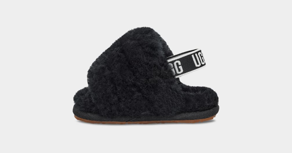 Pantuflas Ugg Fluff Yeah Niños Negras | Argentina UXBMRSL-71