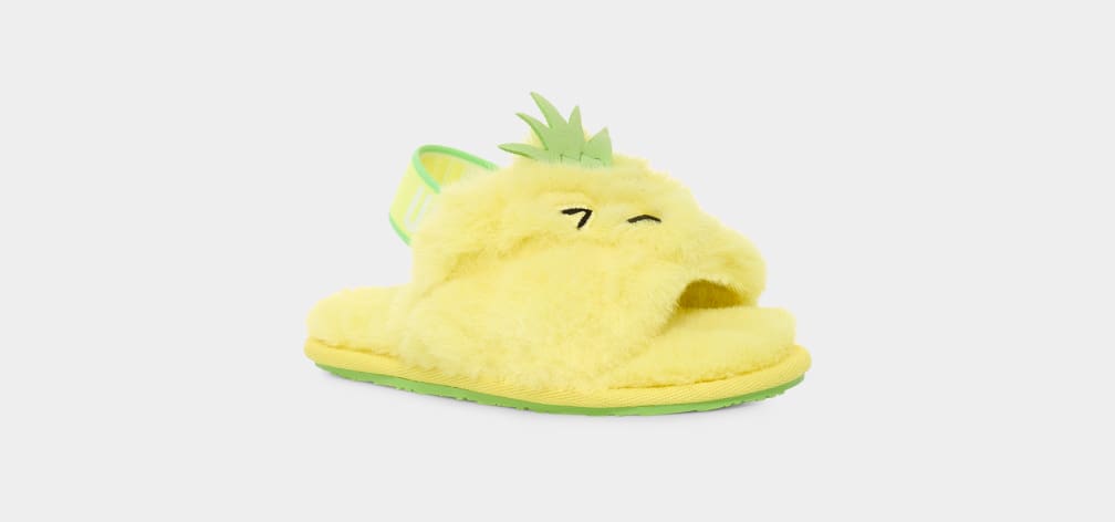 Pantuflas Ugg Fluff Yeah Pineapple Stuffie Niños Amarillo | Argentina SDTOQXW-64