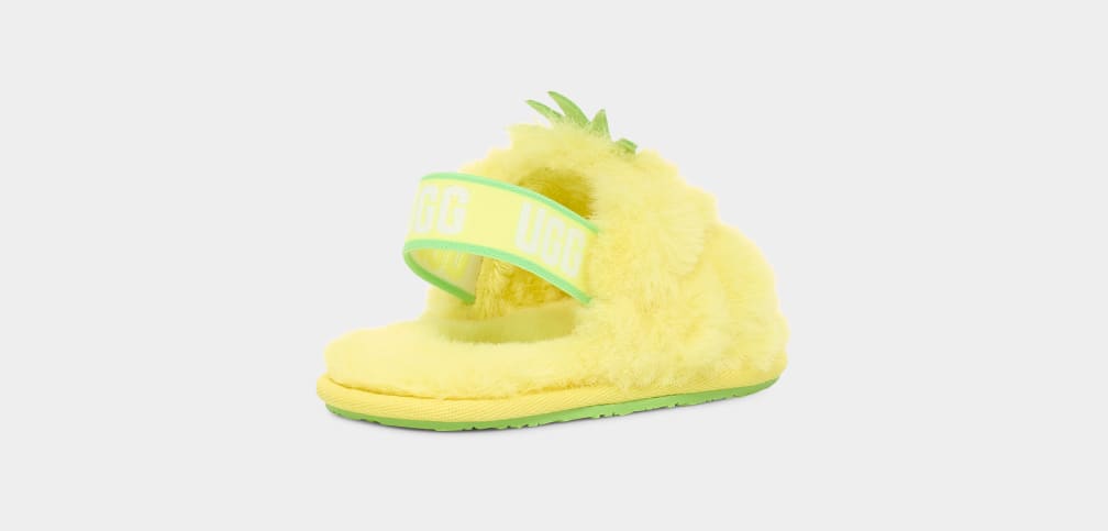 Pantuflas Ugg Fluff Yeah Pineapple Stuffie Niños Amarillo | Argentina SDTOQXW-64