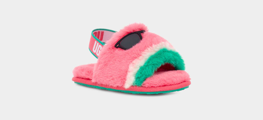 Pantuflas Ugg Fluff Yeah Watermelon Stuffie Niños Rosas | Argentina QRFGJOL-59