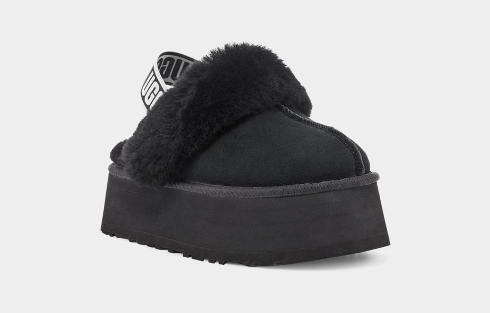 Pantuflas Ugg Funkette Mujer Negras | Argentina YCNEULS-95