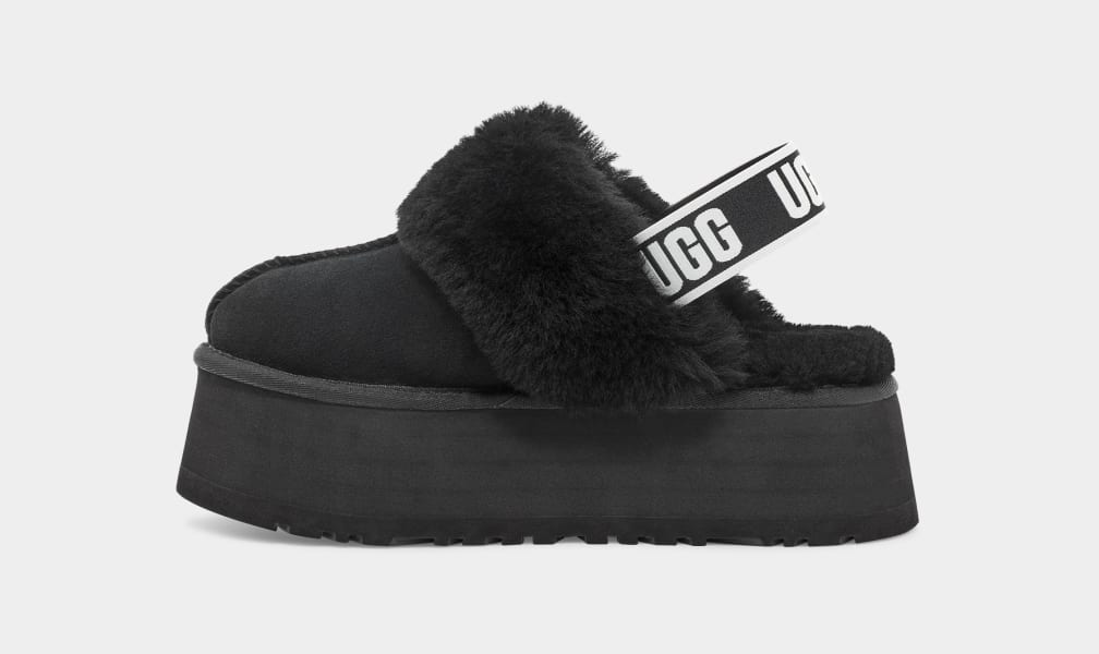 Pantuflas Ugg Funkette Mujer Negras | Argentina YCNEULS-95